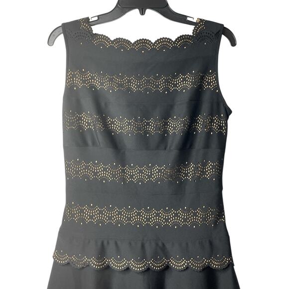 Tadashi Shoji Laser Cut Neoprene A LIne Dress Size Small - Picture 9 of 11